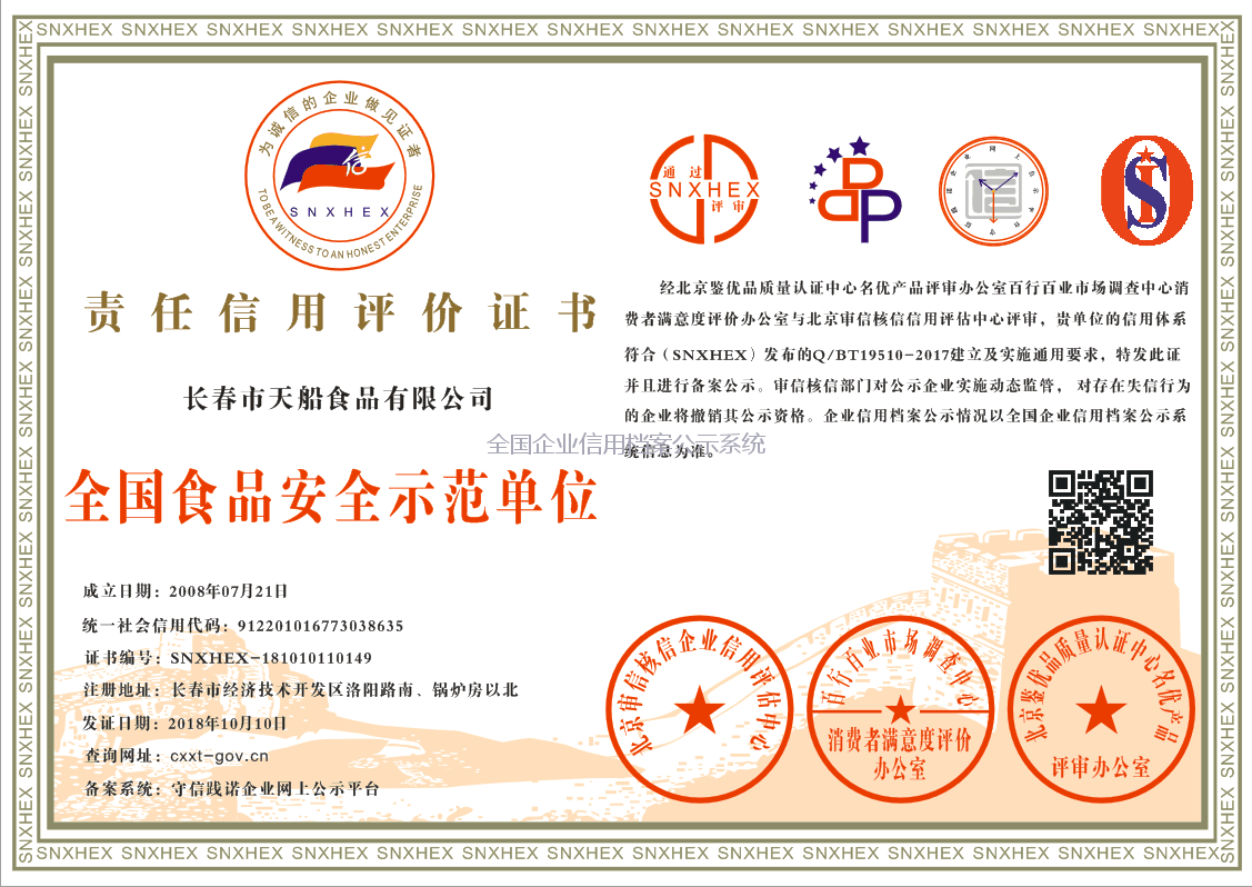 **食品安全示范单位I